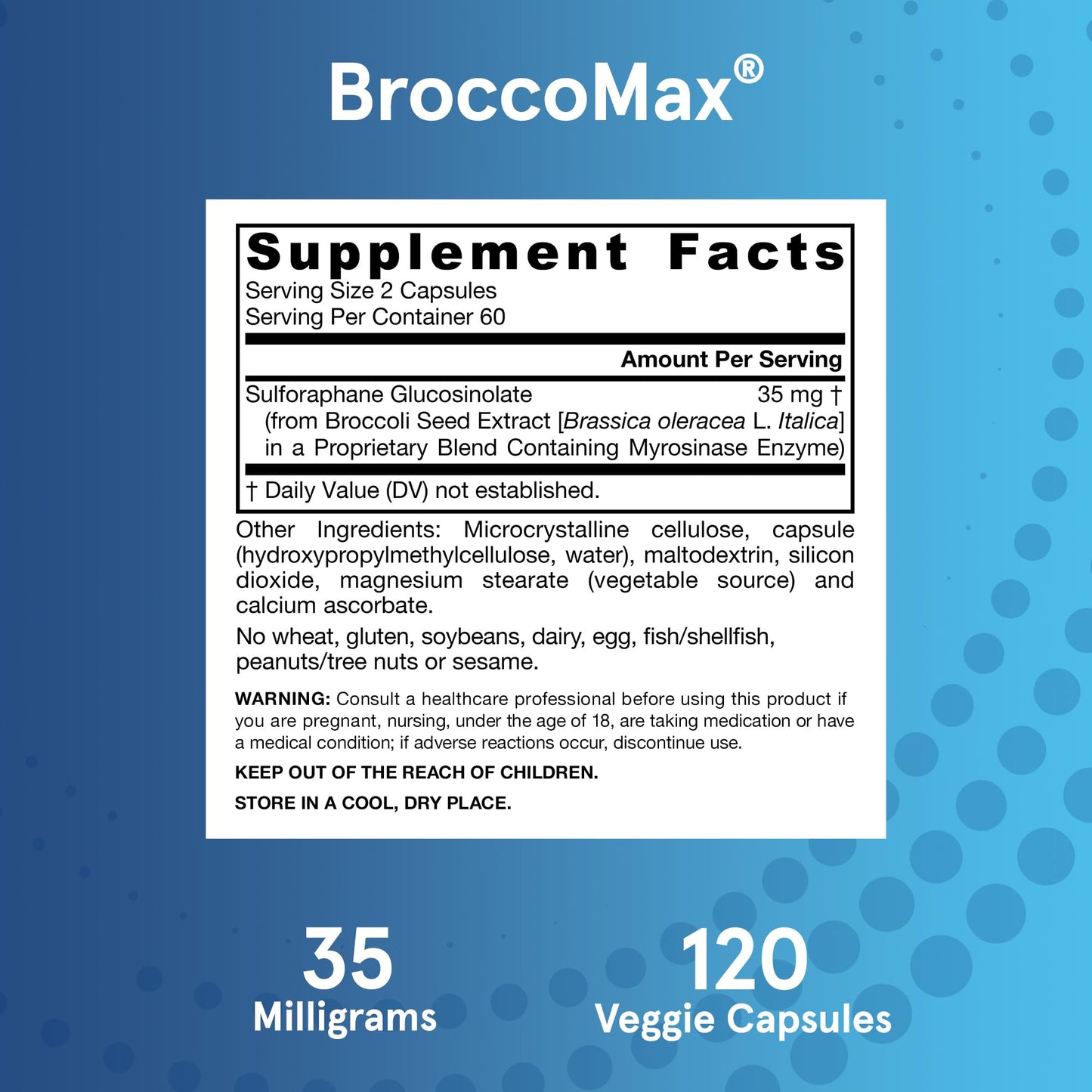 Jarrow Formulas BroccoMax Sulforaphane Generator 35mg w/Sulforaphane Glucosinolate & Myrosinase, Dietary Supplement for Liver Health Support, 60 Delayed Release Veggie Caps, 30 Day Supply(Pack of 12)