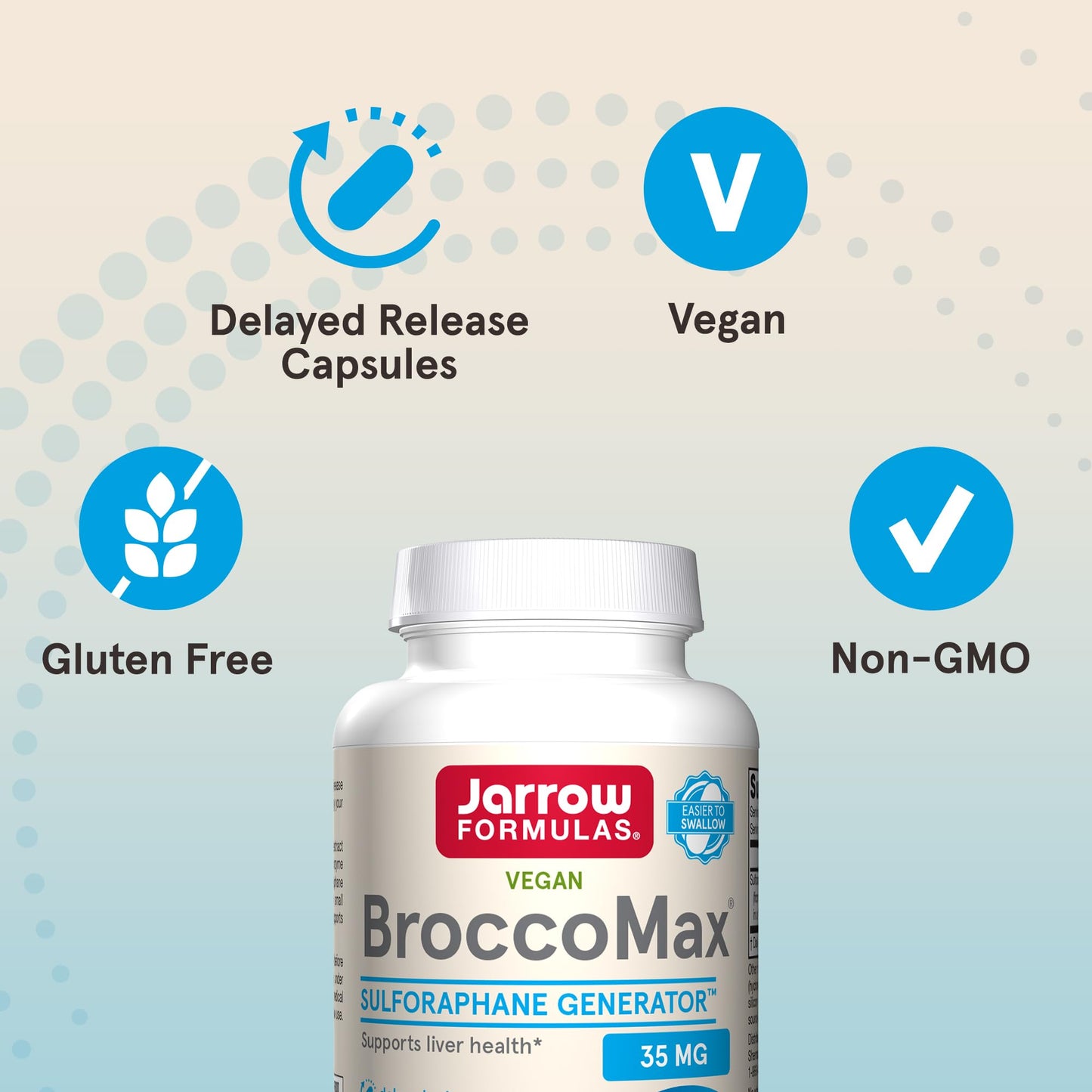 Jarrow Formulas BroccoMax Sulforaphane Generator 35mg w/Sulforaphane Glucosinolate & Myrosinase, Dietary Supplement for Liver Health Support, 60 Delayed Release Veggie Caps, 30 Day Supply(Pack of 12)