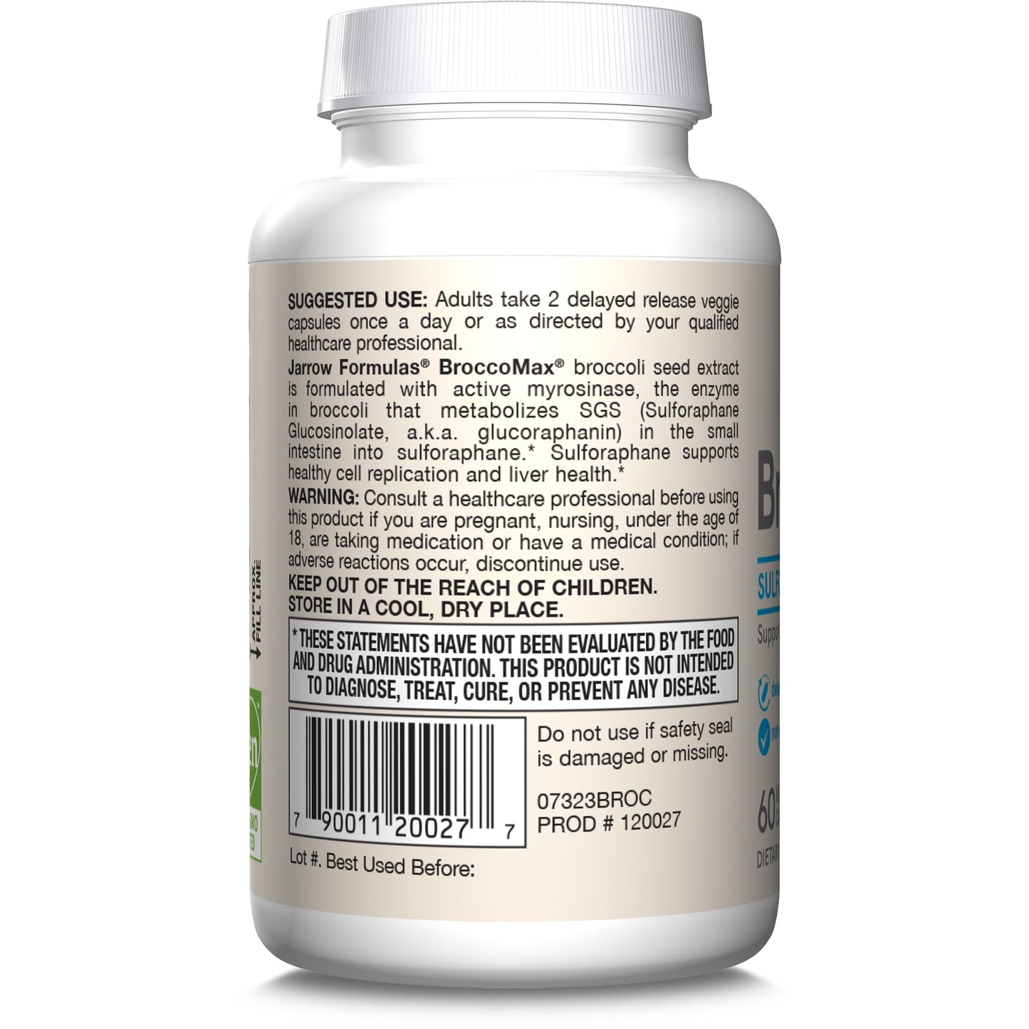 Jarrow Formulas BroccoMax Sulforaphane Generator 35mg w/Sulforaphane Glucosinolate & Myrosinase, Dietary Supplement for Liver Health Support, 60 Delayed Release Veggie Caps, 30 Day Supply(Pack of 12)