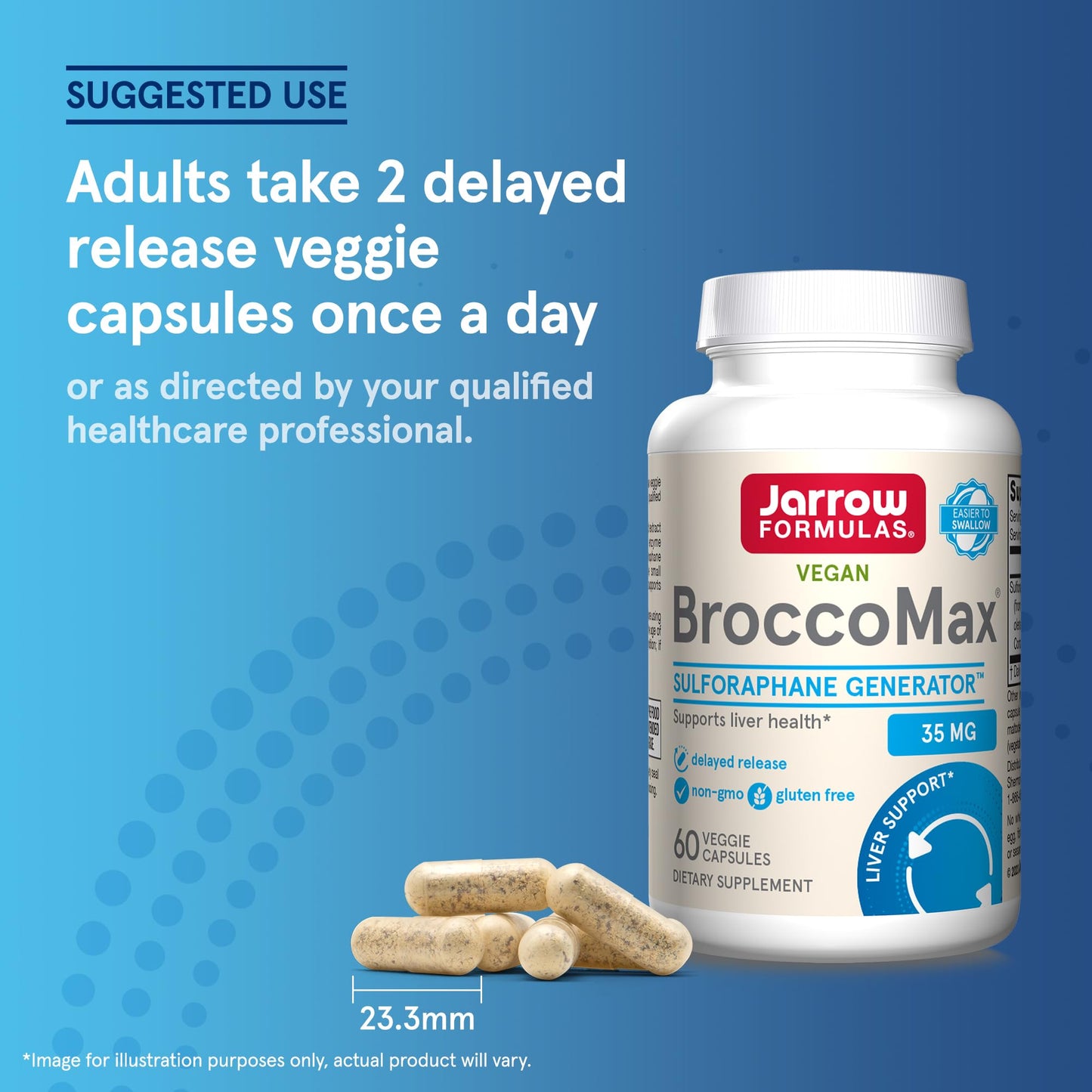 Jarrow Formulas BroccoMax Sulforaphane Generator 35mg w/Sulforaphane Glucosinolate & Myrosinase, Dietary Supplement for Liver Health Support, 60 Delayed Release Veggie Caps, 30 Day Supply(Pack of 12)
