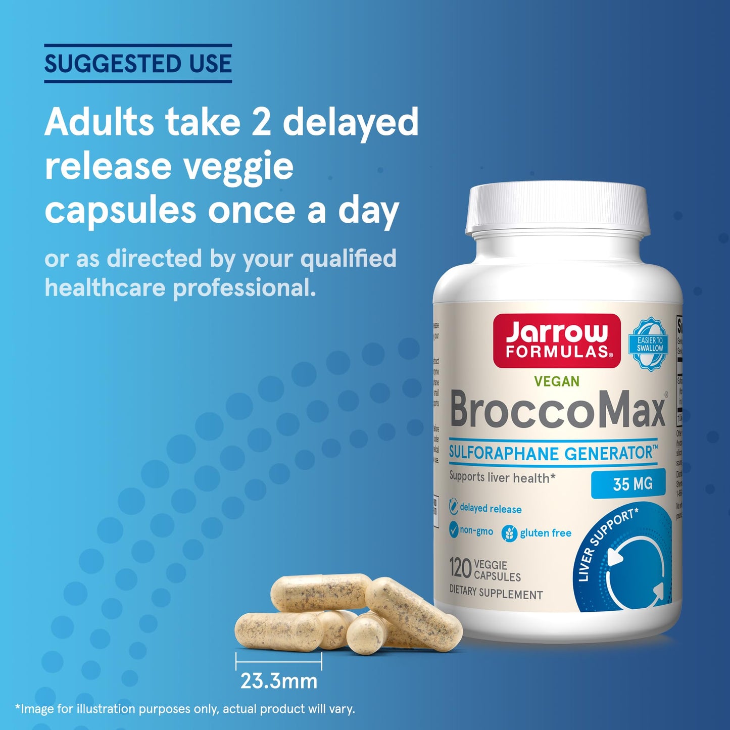 Jarrow Formulas BroccoMax Sulforaphane Generator 35mg w/Sulforaphane Glucosinolate & Myrosinase, Dietary Supplement for Liver Health Support, 60 Delayed Release Veggie Caps, 30 Day Supply(Pack of 12)