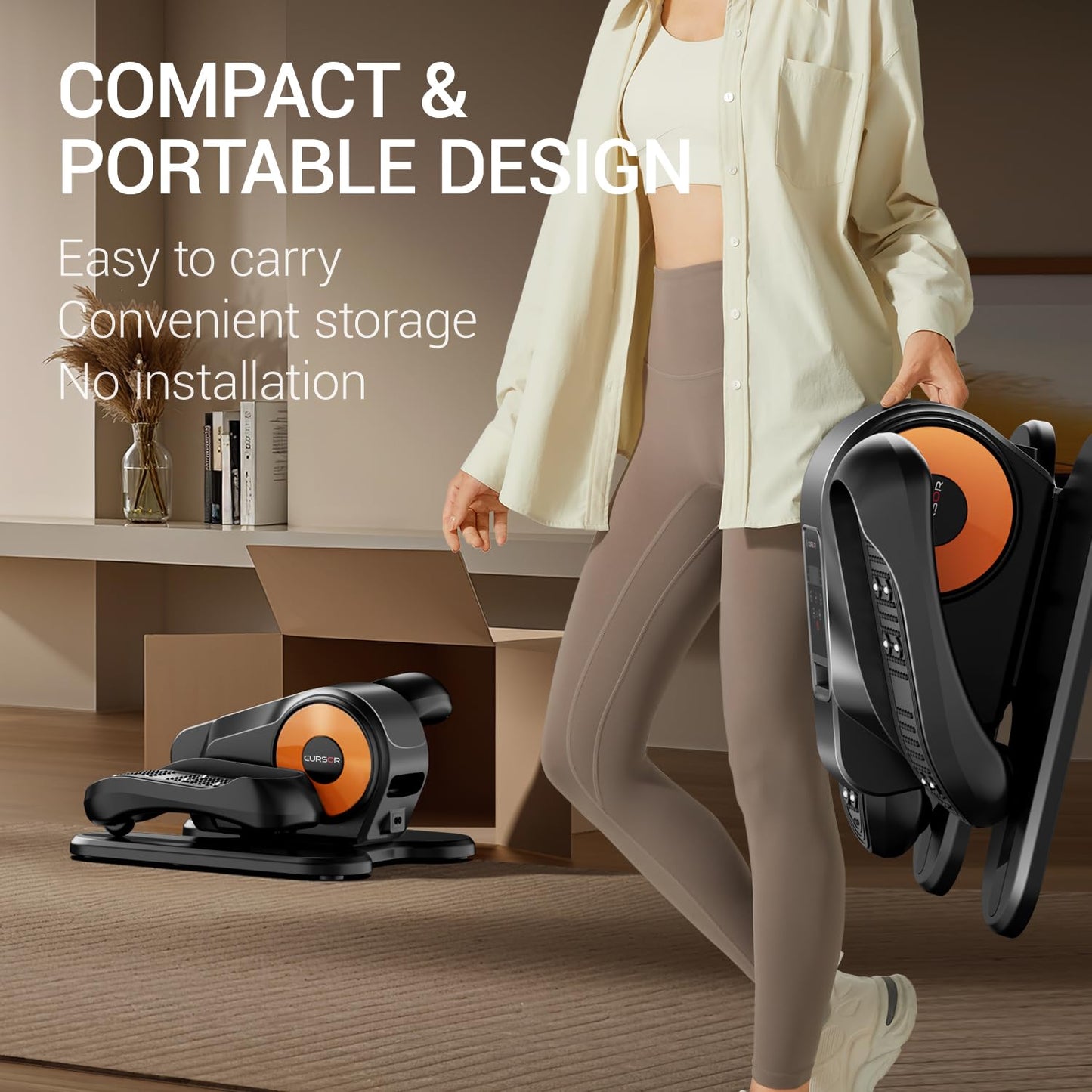 Under Desk Elliptical Machine, Electric Seated Pedal Exerciser, Mini Ellipse Leg Exerciser with Remoter, 12 Level Speeds, Forward & Reverse Direction, Manual & Auto Mode for Home Office