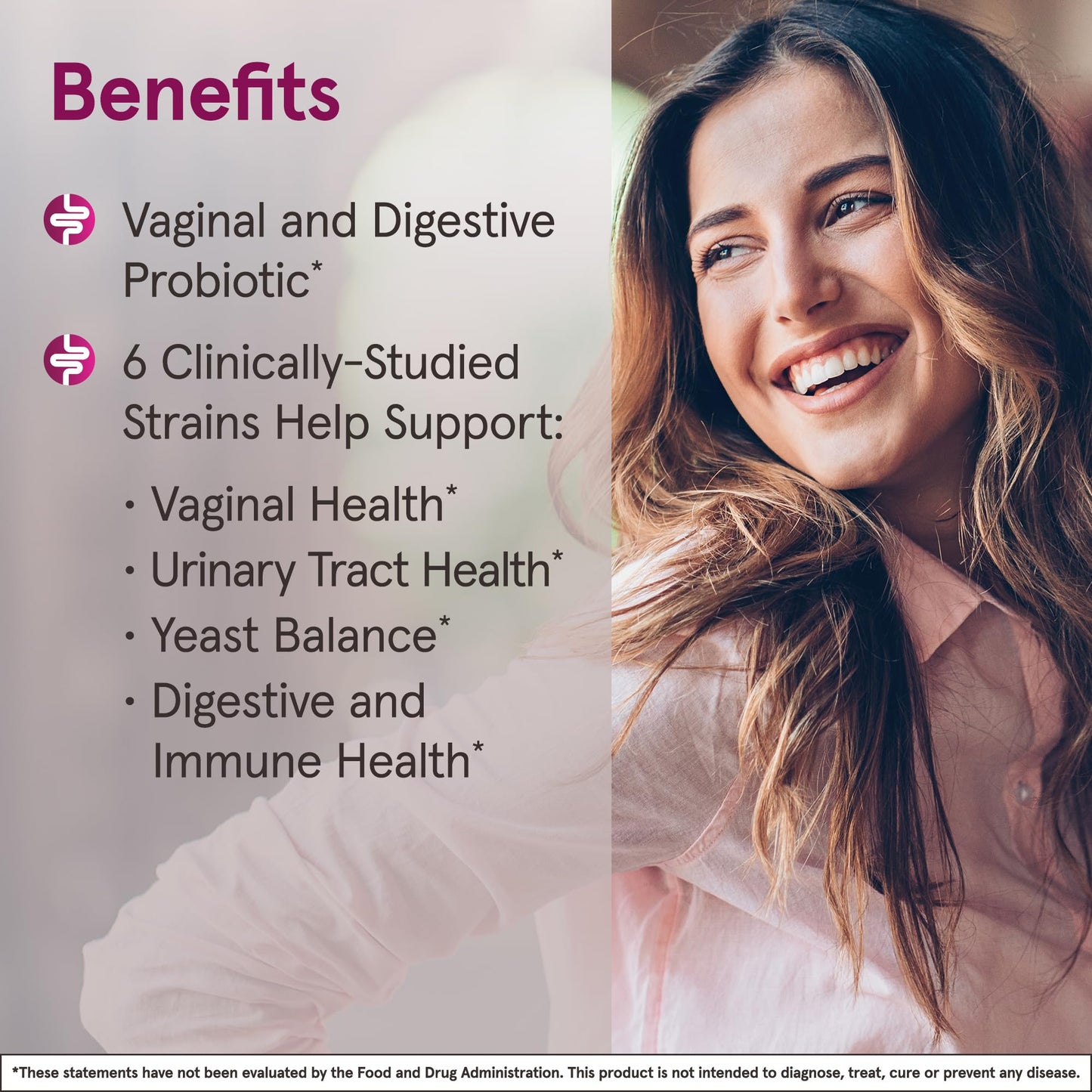 Jarrow Formulas Fem-Dophilus Advanced Vaginal & Digestive Probiotics 10 Billion CFU With 6 Clinically-Studied Strains, For Vaginal, Urinary Tract, Digestive & Immune Support, 30 Capsules, Shelf-Stable