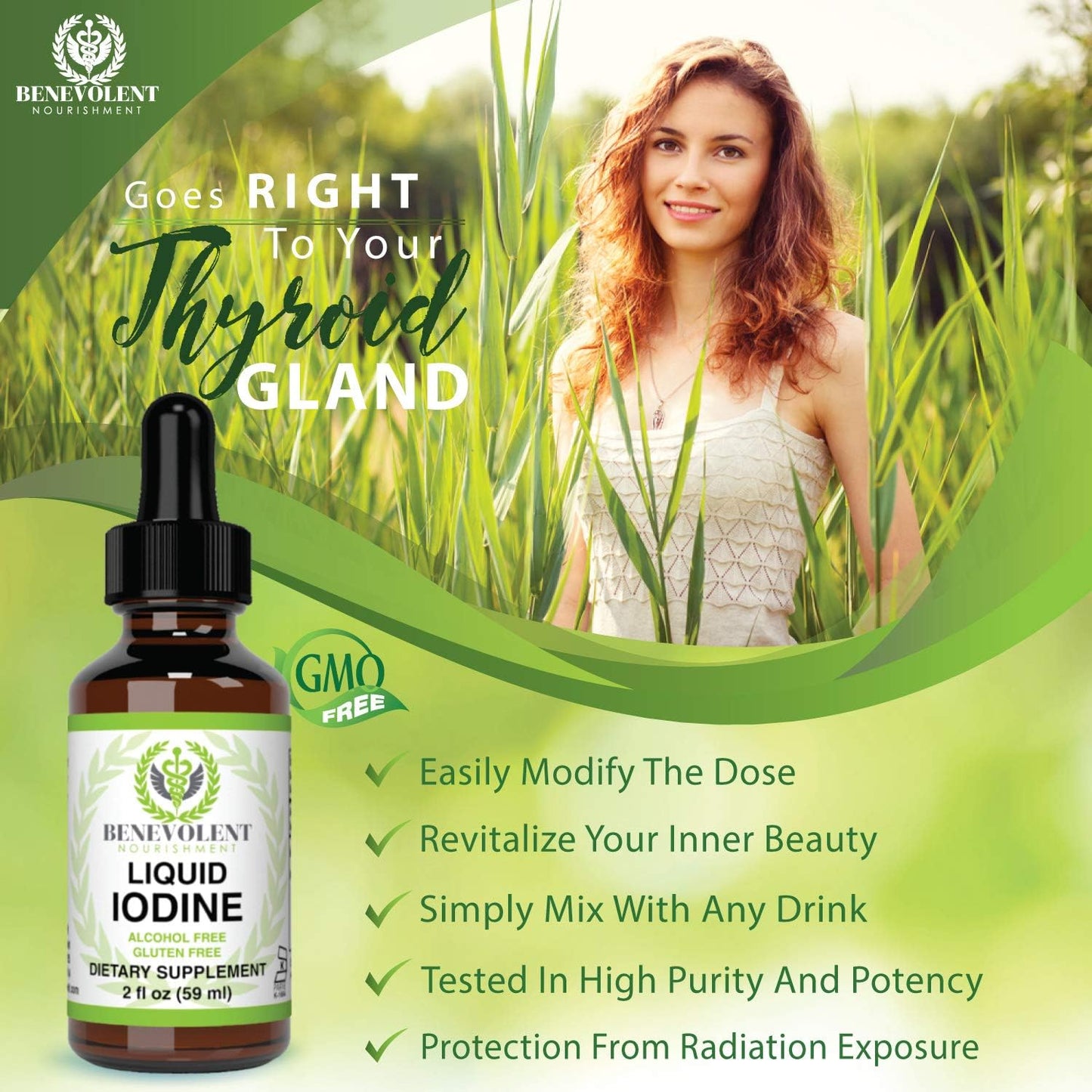Liquid Iodine Drops – 1300 Servings Potassium Iodide for Thyroid, Metabolism & Detox Support – 2X Absorption – 1 Year Supply – USA Made, Gluten Free, Vegan – 2 Fl Oz