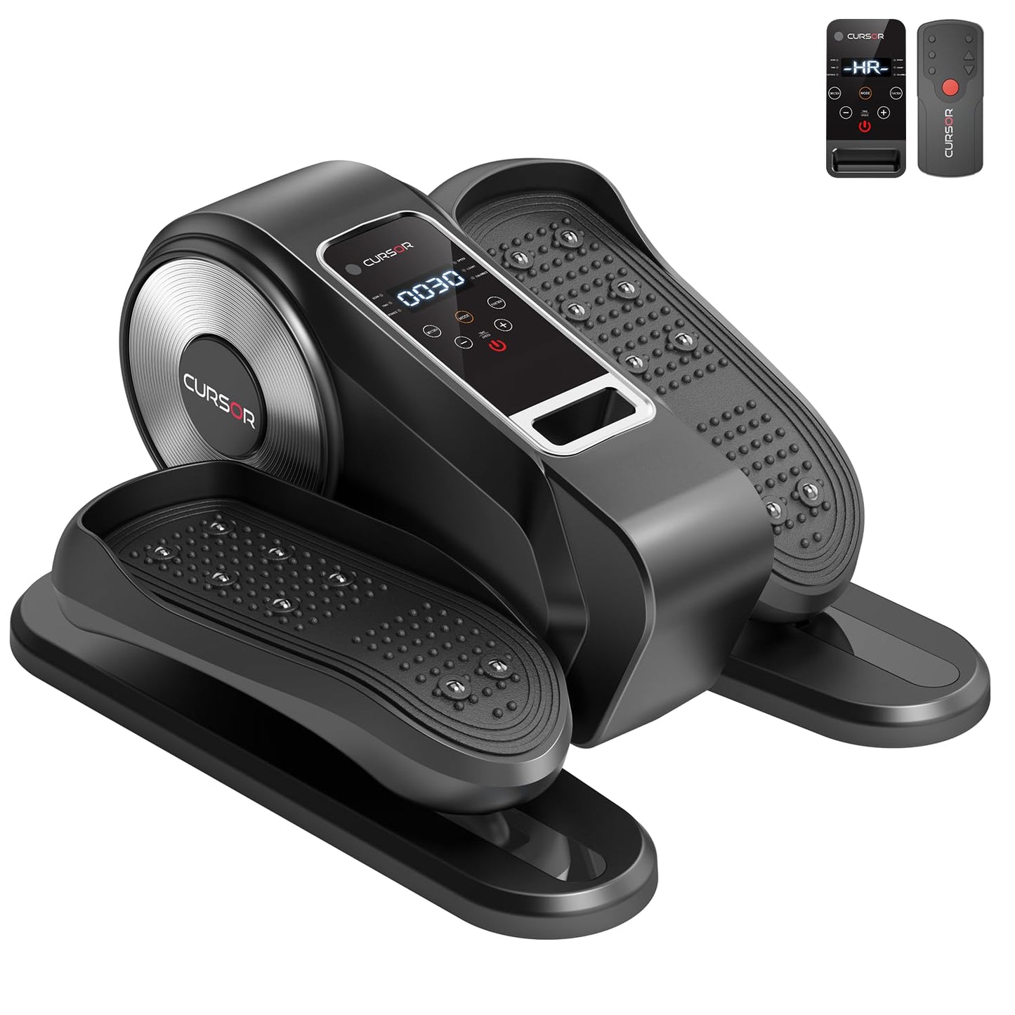 Under Desk Elliptical Machine, Electric Seated Pedal Exerciser, Mini Ellipse Leg Exerciser with Remoter, 12 Level Speeds, Forward & Reverse Direction, Manual & Auto Mode for Home Office