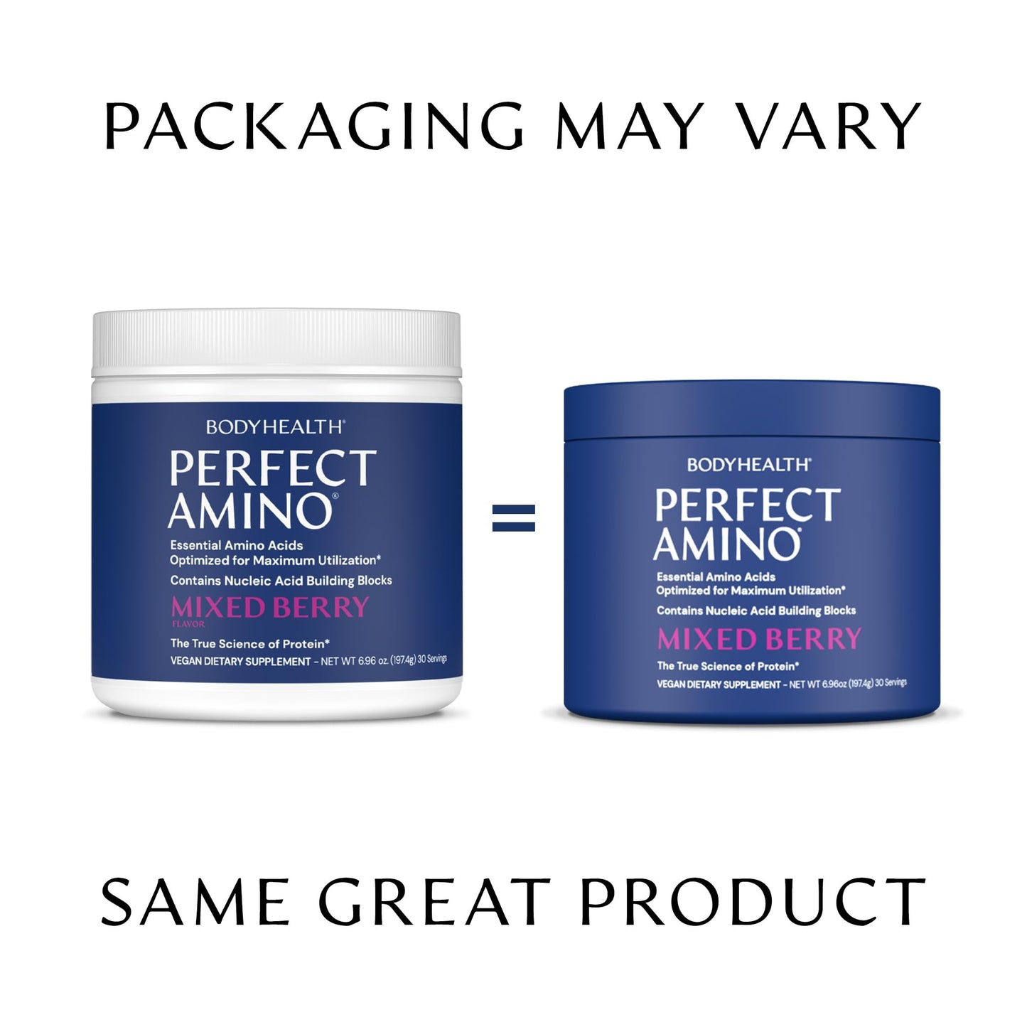 BodyHealth PerfectAmino Powder - BCAA and EAA Powder for Pre and Post Workout - Amino Acid Energy Drink for Men and Women to Support Lean Muscle and Recovery - Vanilla - 60 Servings