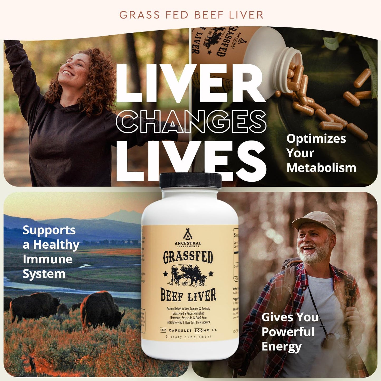 Beef Organ Supplement for Women – Supports Hormone Balance, Energy & Wellness – Grass Fed, Pasture Raised Superfood – Liver, Heart, Kidney, Bone Marrow – Collagen, CoQ10, B12 – Female Support Blend
